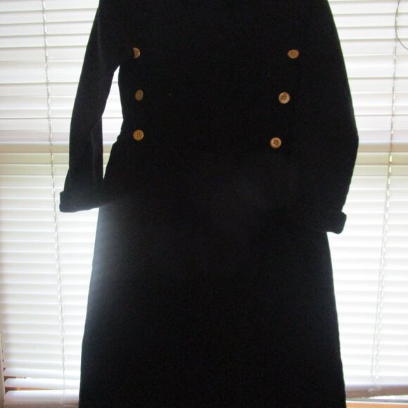 Designer LEOCA Paris Black suede elegant Dress Tissu SZ 10 NWT - Picture 6 of 8